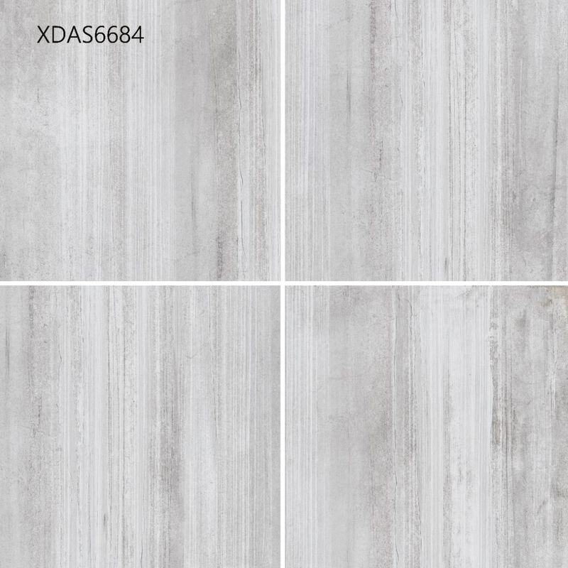 600*600*10MM Gray Glazed Porcelain Tile For Kitchen Floor Corridor Floor  Cement Straight Line Pattern