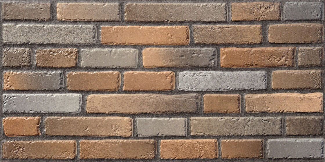 Brick Matt Brown / Gray 600 X 300 Bathroom Wall Tiles Outdoor Trendy   Rough Suface Cultured