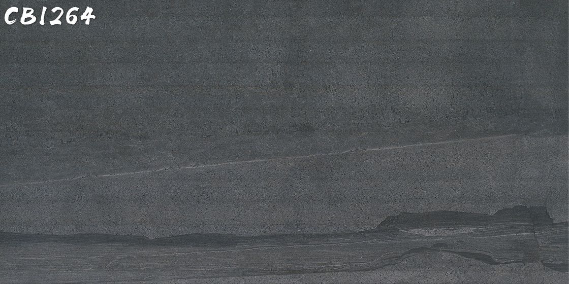 Black Color Stone Porcelain Outside Floor Tile Matt Surface 600x1200mm Size