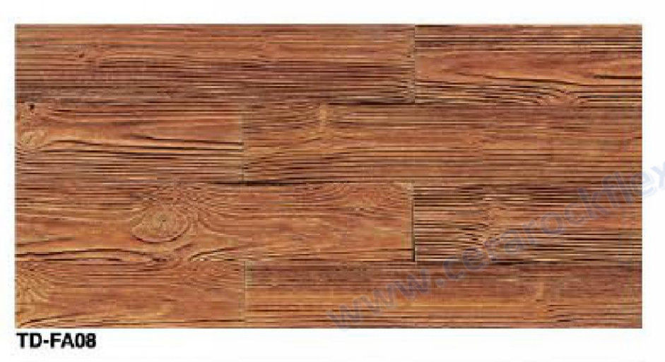 Wood 3D Durable Flexible Wall Tiles Outdoor Brown Color Stone Sands Material