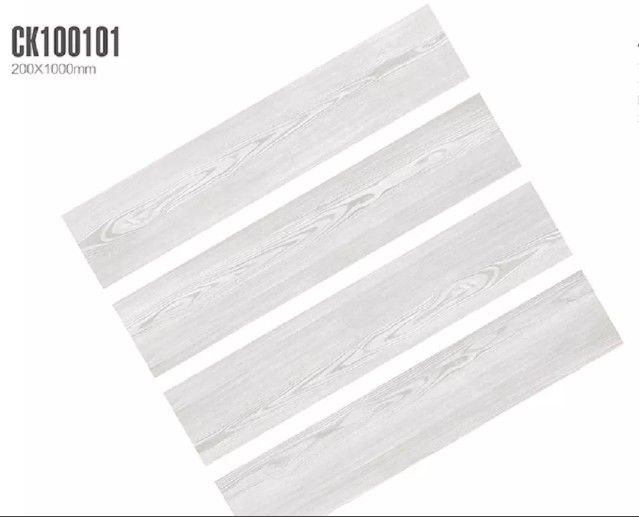 Gray Color Rectified Wood Effect Ceramic Tiles 1380N Breaking Strength