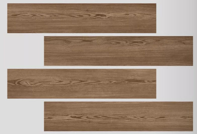 CE ISO Listed Dark Brown Wood Look Porcelain Tile High - Tech Building Materials